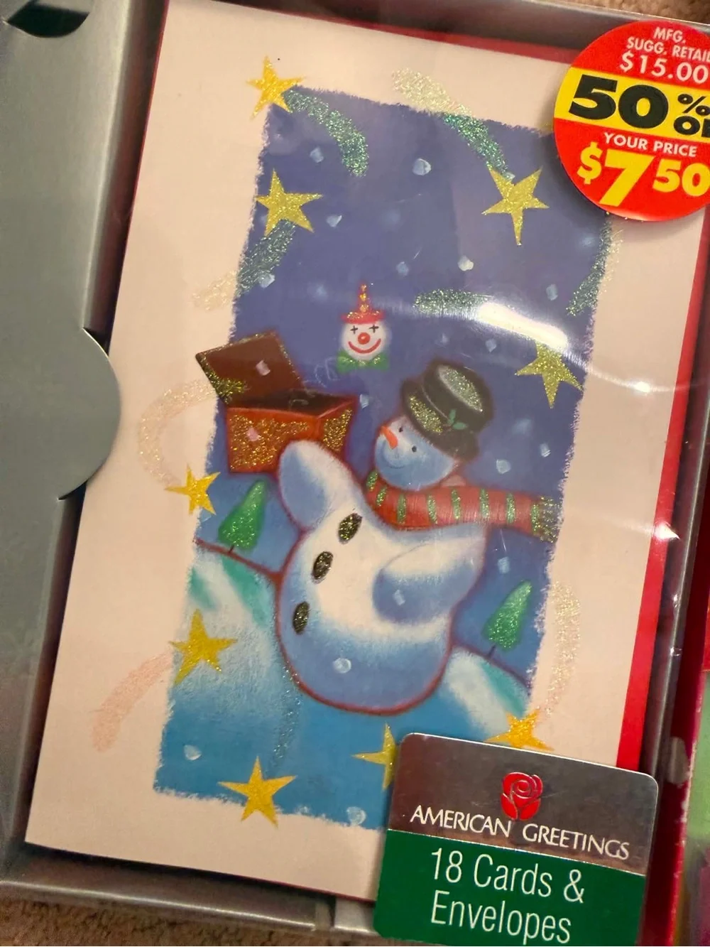 American Greetings Holiday Greeting Card Photo Frame Kit - Green & Blue